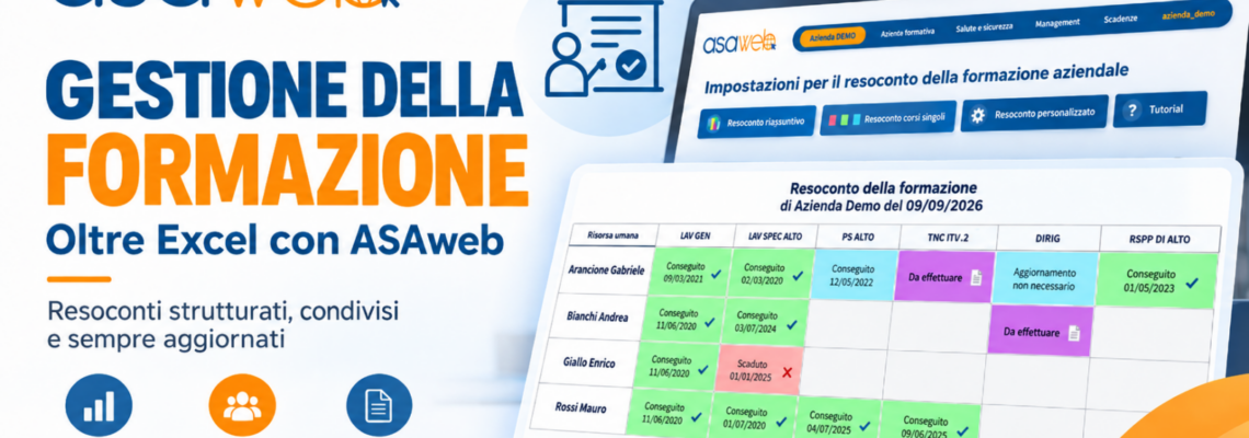 Gestione della formazione aziendale oltre Excel con ASAweb